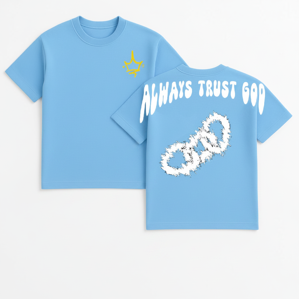 Always Trust God  Blue Baby Cotton T-Shirt