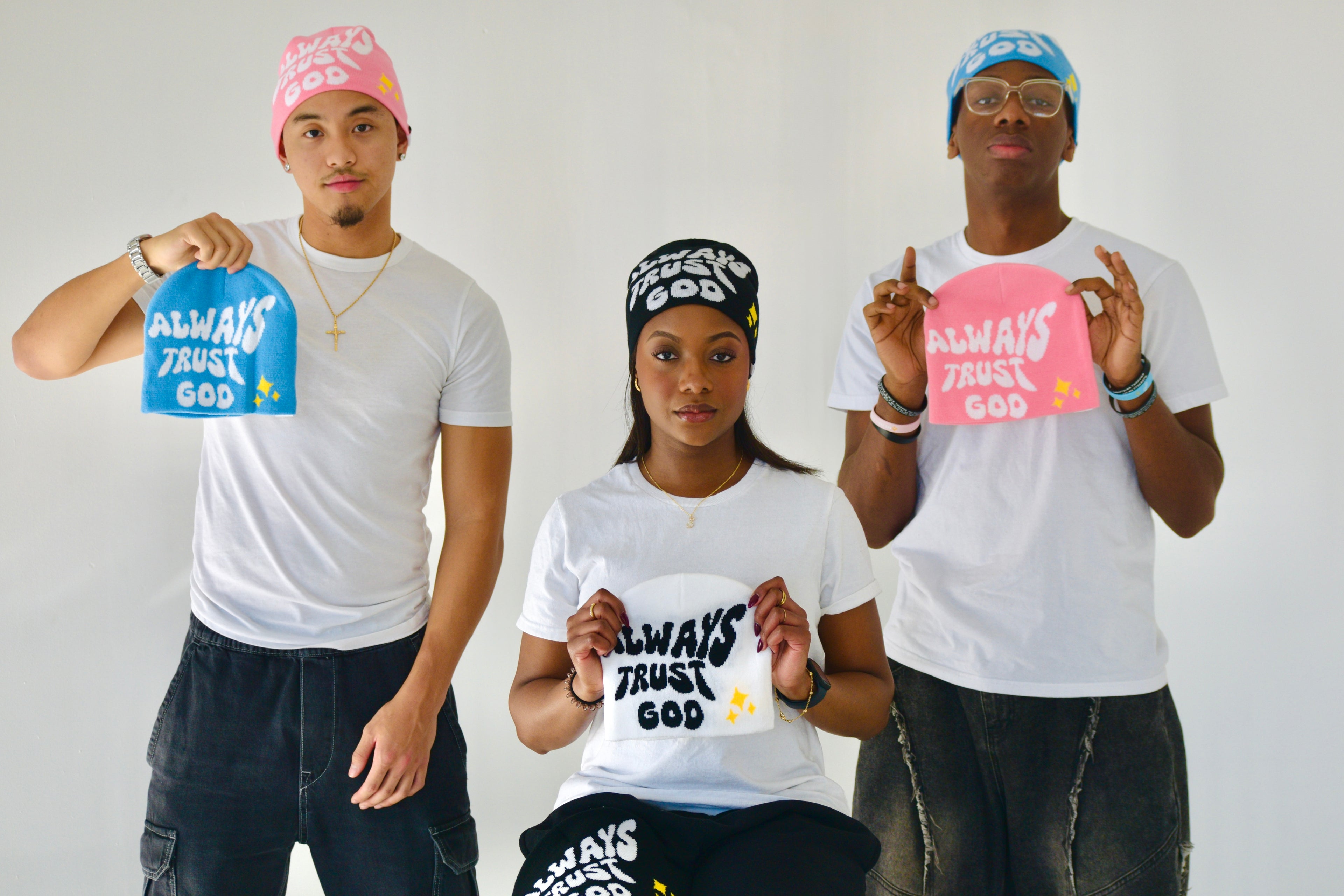 Always trust God Beanie ( blue )