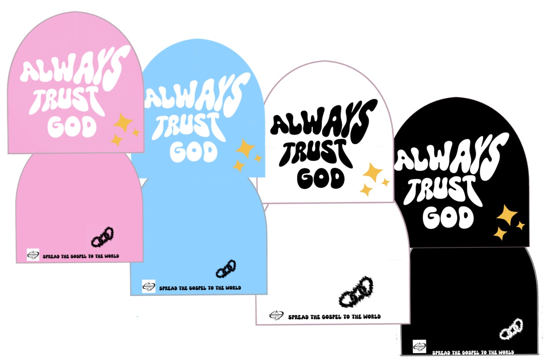 Always trust God Beanie ( pink )